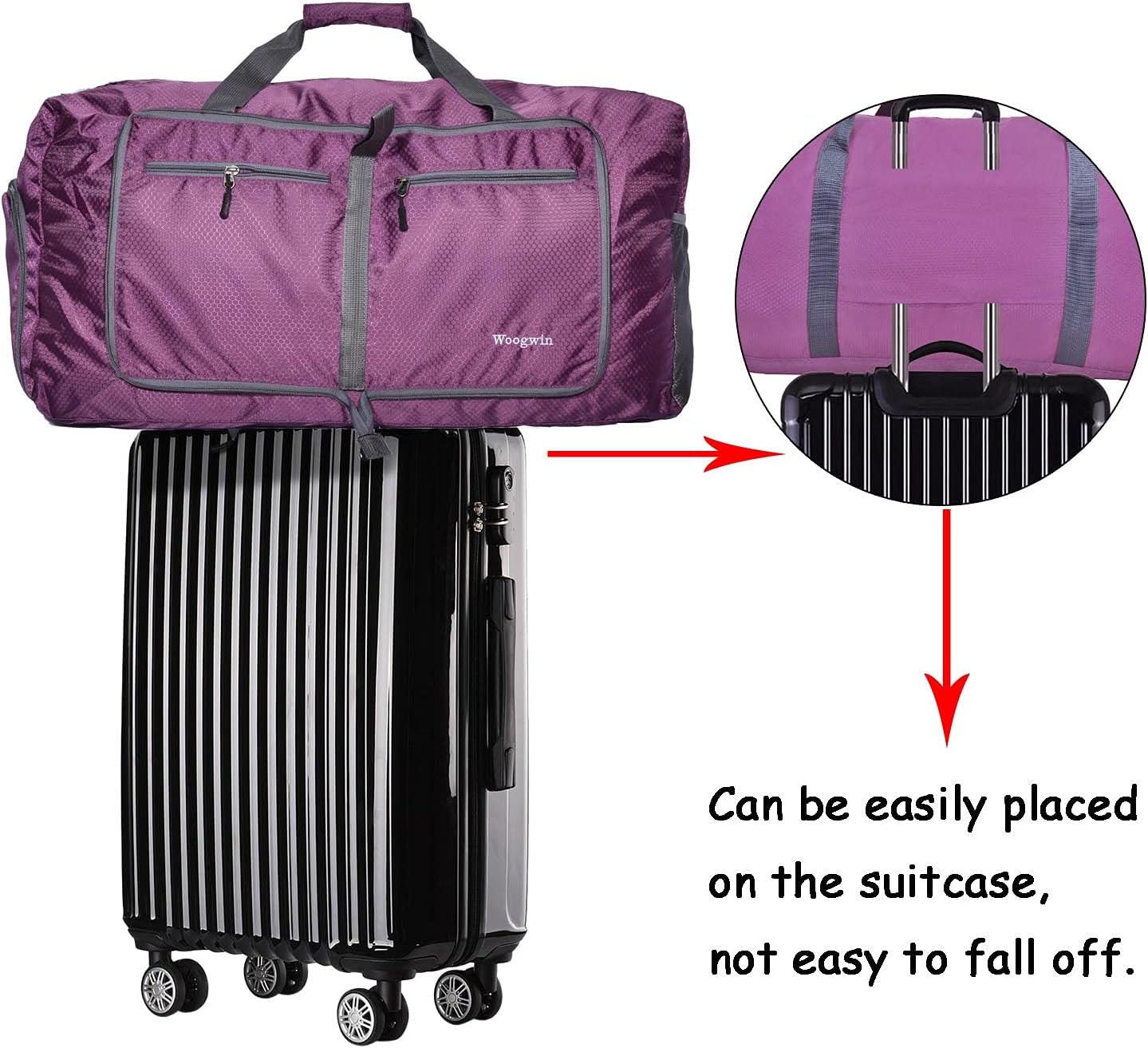 Woogwin Travel Duffel Bag Large Foldable Waterproof Overnight Bag for Beach Swim Bags Pool Sports Gym - Image 5