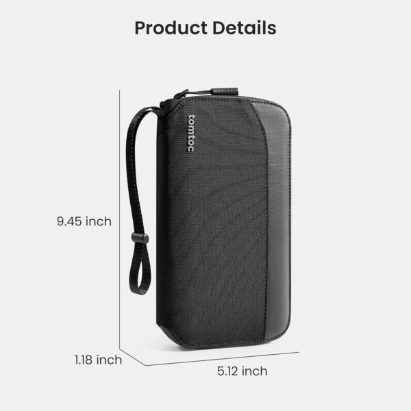 tomtoc Passport Holder Family with RFID Blocking, Passport Wallet Women Men, with Airtag & Sim Card Holder and Eject Pin, Travel Document Organizer with Wrist Strap, Up to 4 Passports, Water-resistant - Image 10