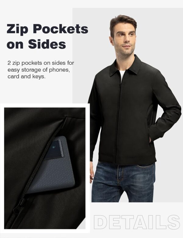 TBMPOY Men's Lightweight Jackets Casual Windbreaker Stylish Light Fall Spring Golf Work Dress Business - Image 4