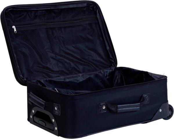 Rockland Fashion Softside Upright Luggage Set, Expandable, Black, 2-Piece (14/19) - Image 8