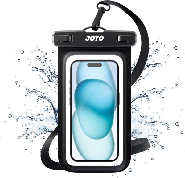 JOTO Up to 7" Universal Waterproof Phone Case for iPhone 17 Air 16 15 14 13 12 11 Plus Pro Max, IPX8 Cellphone Dry Bag XR X SE, Galaxy S23 S22 S21 S20+ S20 S10 Plus Note, Pixel -Black - Image 2