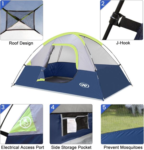 Camping Tent 2 Person, Waterproof Windproof Tent with Rainfly Easy Set up-Portable Dome Tents for Camping… - Image 6