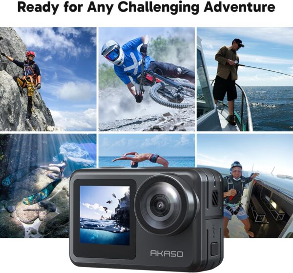 AKASO Brave 7 LE 4K30FPS 20MP WiFi Action Camera with Touch Screen EIS 2.0 Zoom Remote Control 131 Feet Underwater Camera with 2X 1350mAh Batteries Support External Microphone Vlog Camera - Image 7