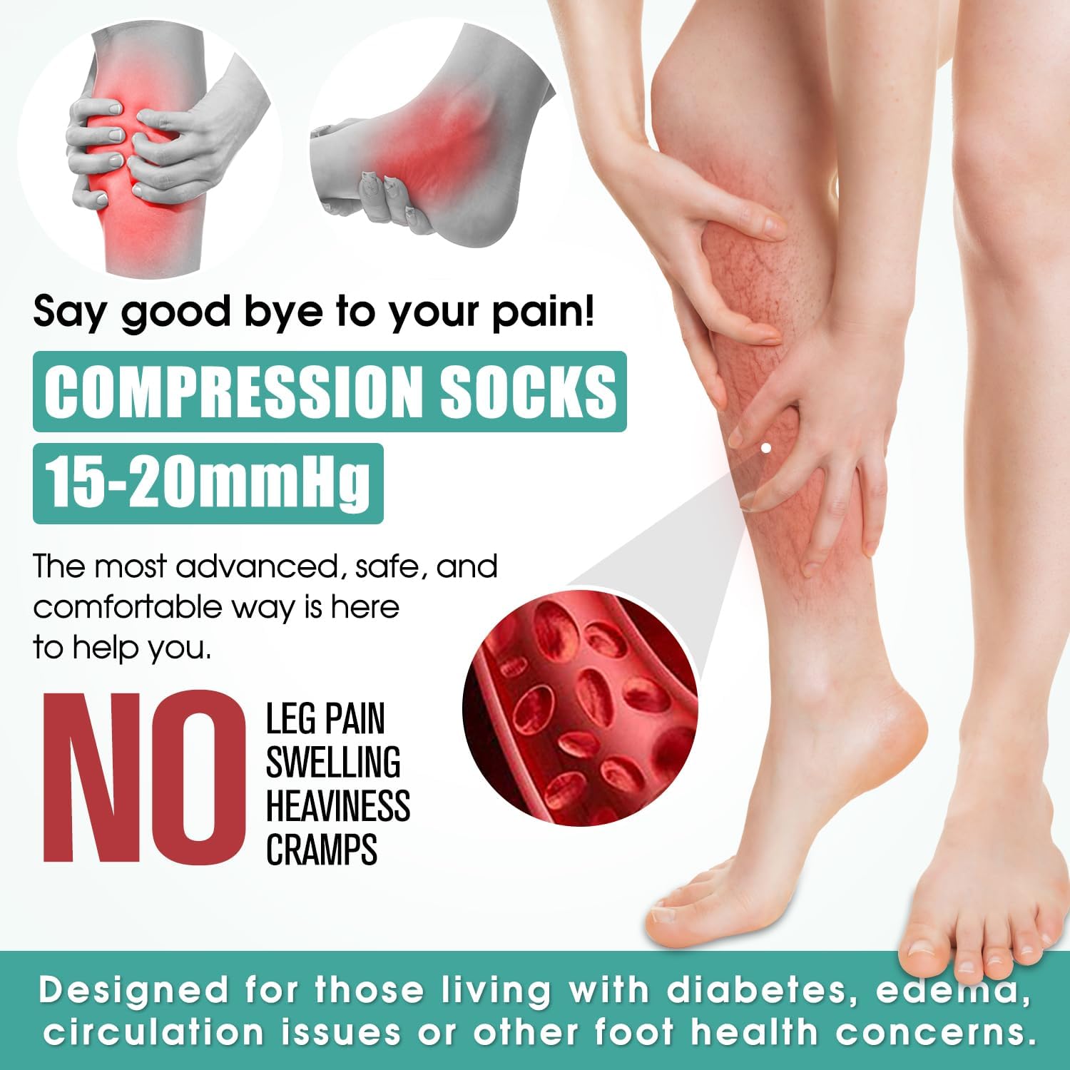 Laite Hebe 3 Pack Compression Sock-Compression Sock For Women and Men Circulation -Best for Running,Athletic Sports - Image 3