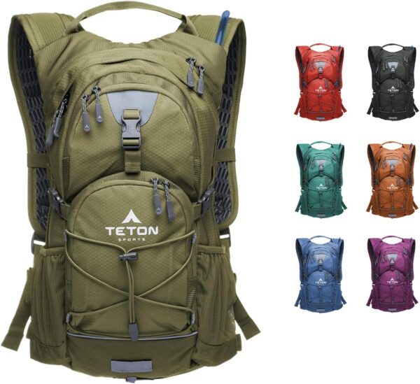 Teton Oasis/Trailrunner Hydration Backpack – Lightweight Water Pack with 2L/3L Bladder for Hiking, Running, Cycling, Biking – 2L/18L/22L Sizes – Sewn-in Rain Cover – Fits Men and Women - Image 2