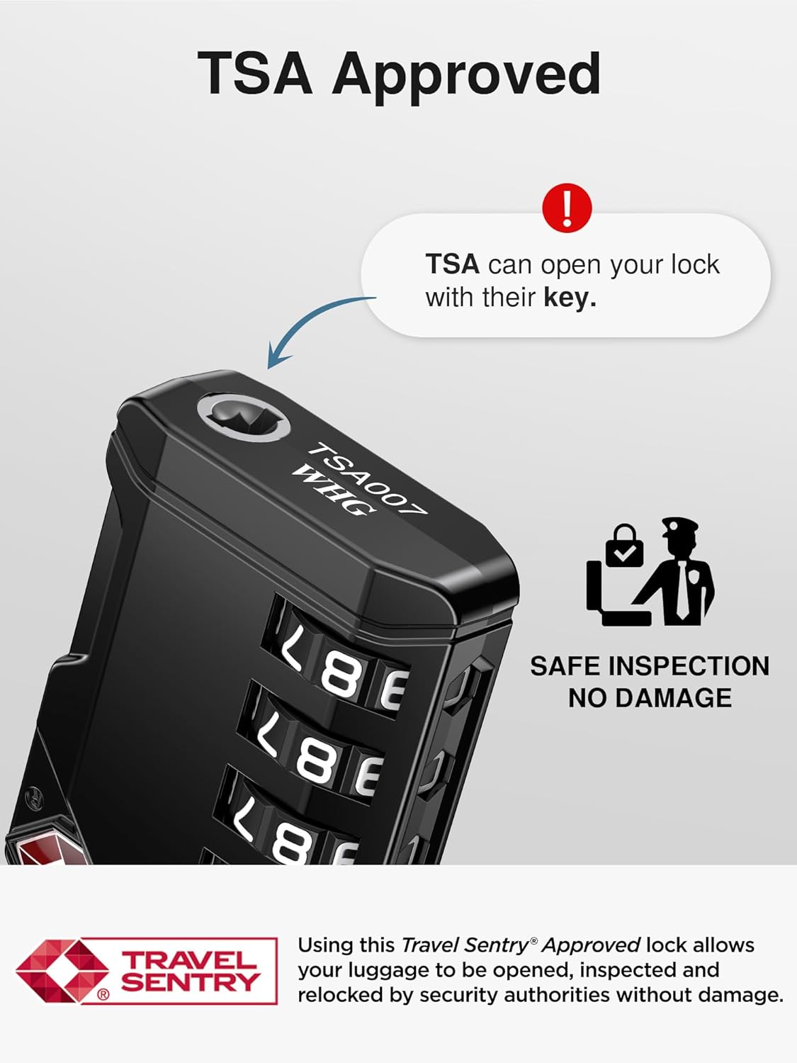 Puroma TSA Approved Travel Luggage Locks, 2 Pack Black 4 Digit Resettable Combination Code Lock with Zinc Alloy Body for Suitcase, Backpack, Laptop Bag, Gym Locker, Toolbox - Image 5