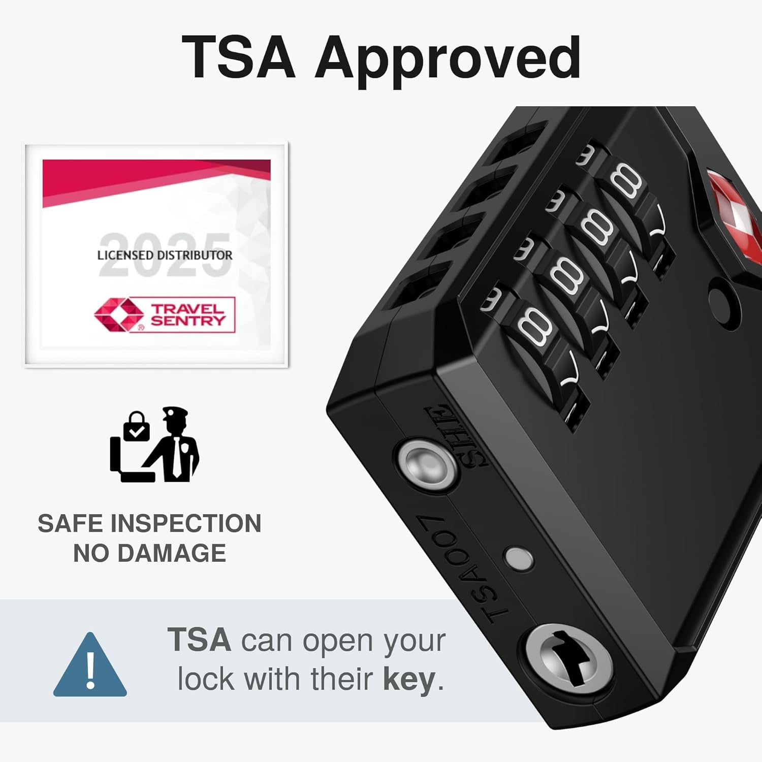 Puroma TSA Locks for Luggage, 2 Pack Luggage Locks TSA Approved 4-Digit Combination Cable Travel Lock Zinc Alloy for Suitcases, Bags, Toolboxes, Backpacks & Gym Lockers (Black) - Image 3