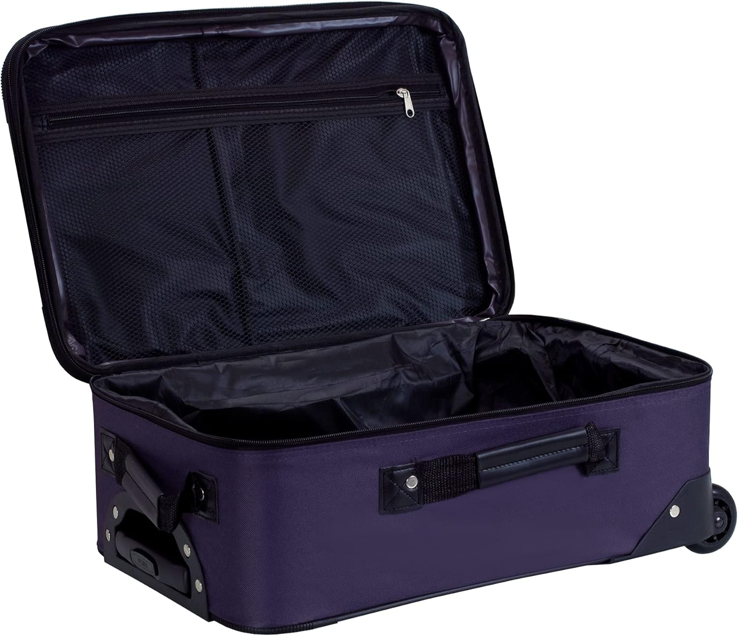 Rockland Fashion Expandable Softside Upright Luggage Set, Purple, 2-Piece (14/19) - Image 5