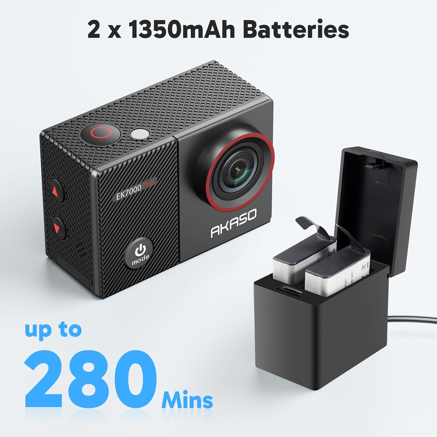 AKASO EK7000 Pro 4K30fps Action Camera with Touch Screen EIS 131ft Waterproof Underwater Camera Remote Control 5X Zoom with Helmet Accessories Kit (Standalone) - Image 8