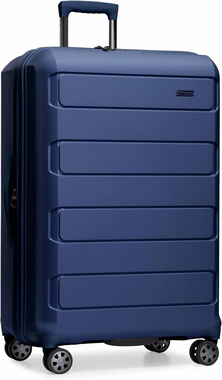 Traveler's Choice Pagosa Indestructible Hardshell Expandable Spinner Luggage, Navy, 30-Inch Large - Image 2