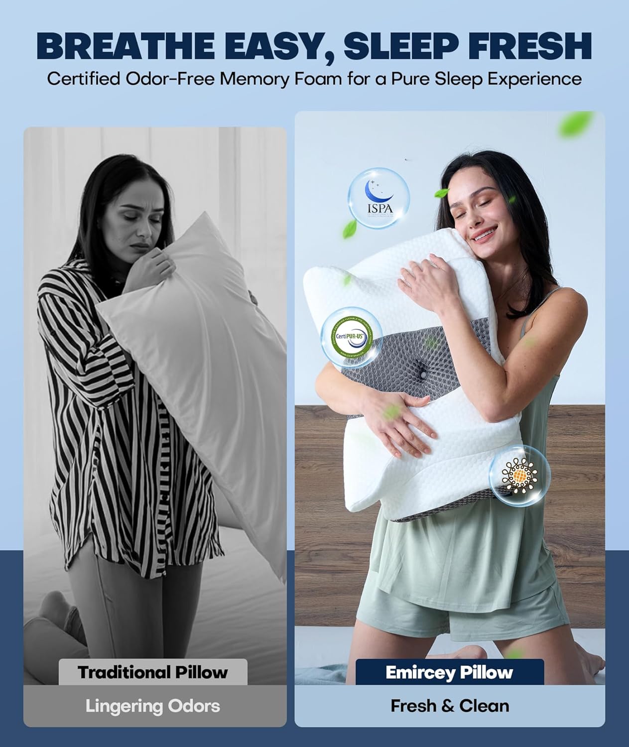 Sleep Doctor Approved Cervical Neck Pillow for Sleeping, Ergonomic Contour Side Sleeper Pillows for Adults, Cooling Orthopedic Pillow for Pain Relief Support, Memory Foam Pillows Back Stomach Sleepers - Image 8