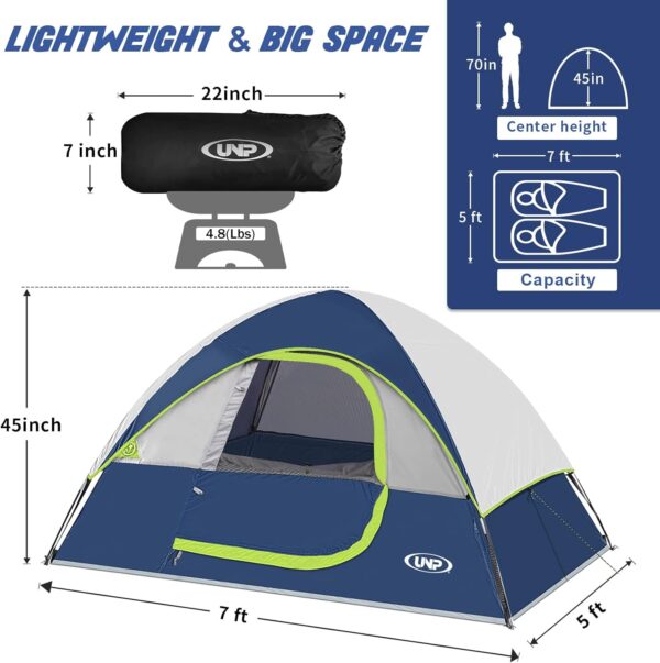 Camping Tent 2 Person, Waterproof Windproof Tent with Rainfly Easy Set up-Portable Dome Tents for Camping… - Image 3
