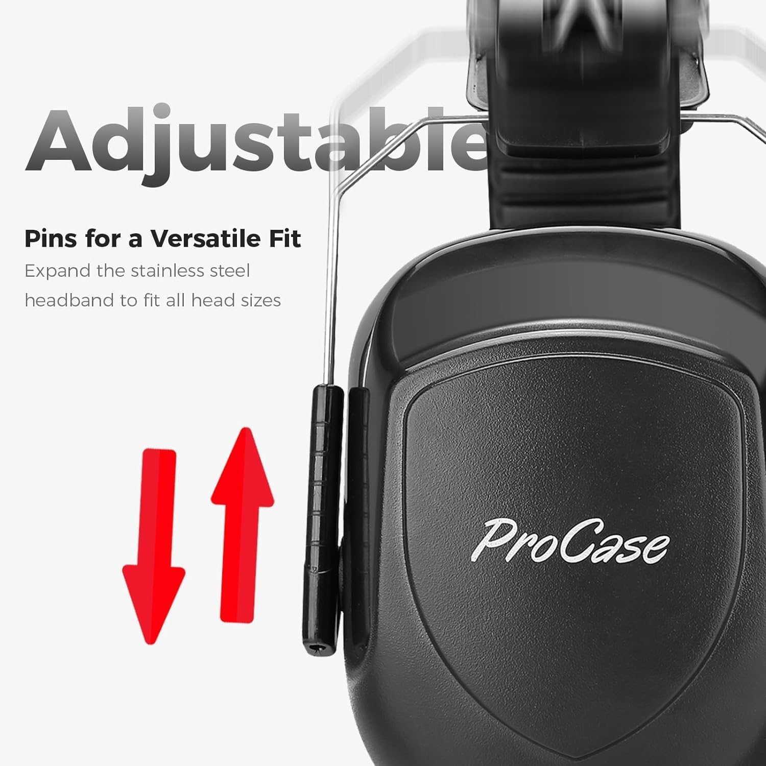 ProCase Noise Reduction Ear Muffs, Sound Proof Ear Protection, NRR 28dB Noise Cancelling Headphones for Adults Kids Autism, Hearing Protection for Shooting Gun Range Mowing -Red - Image 3