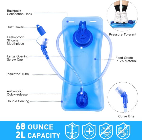 Rave Hydration Pack, Hydration Backpack with 2L Hydration Bladder, Festival Essential Water Backpack for Hiking, Running, Cycling, and Music Festivals - Image 6
