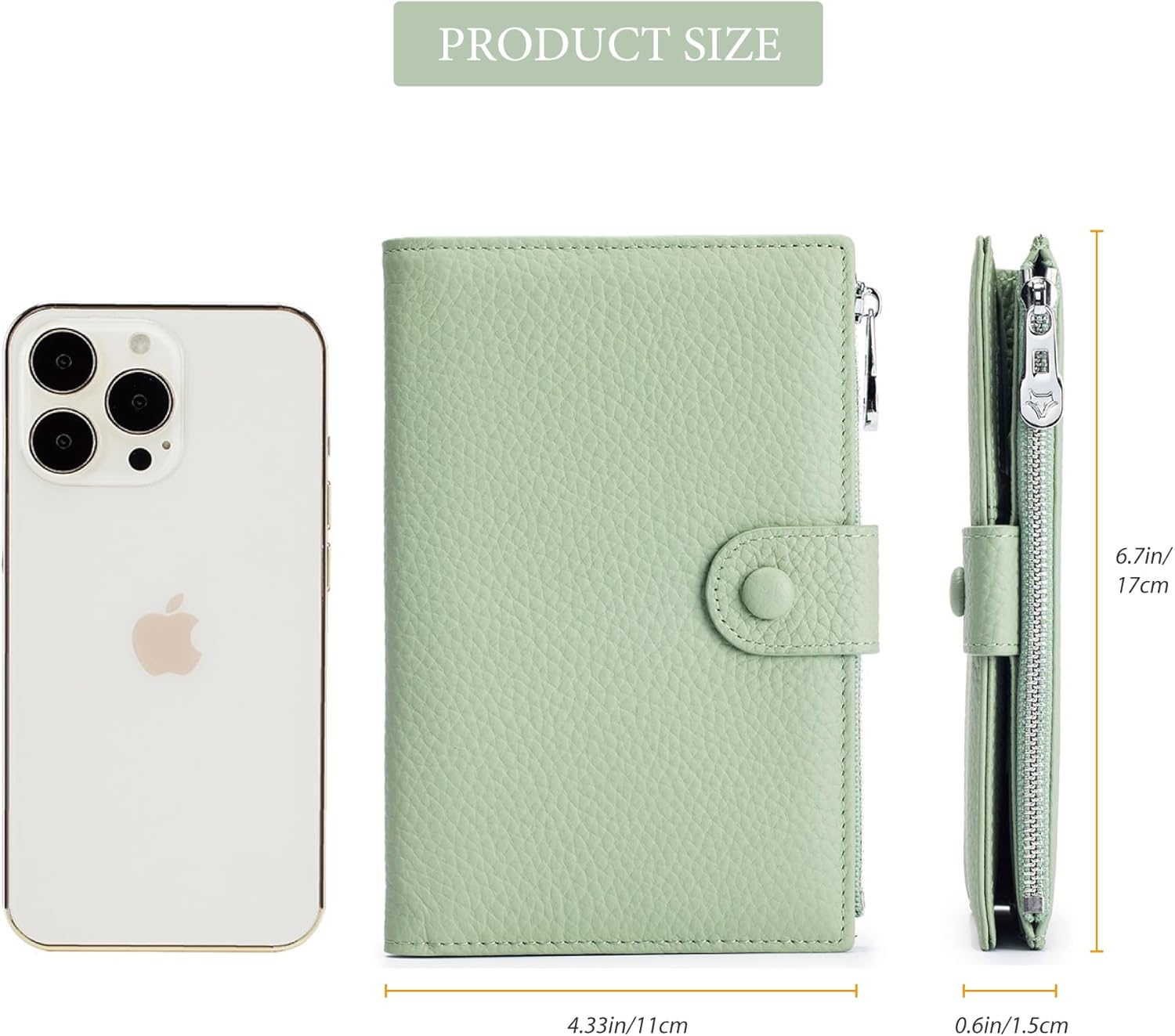 RFID Blocking Passport Wallet for Women, Slim Leather Passport Holder, Compact Travel Wallet with Zippered Coins Pocket and SIM Slots, Ladies Passport Cover - Image 5