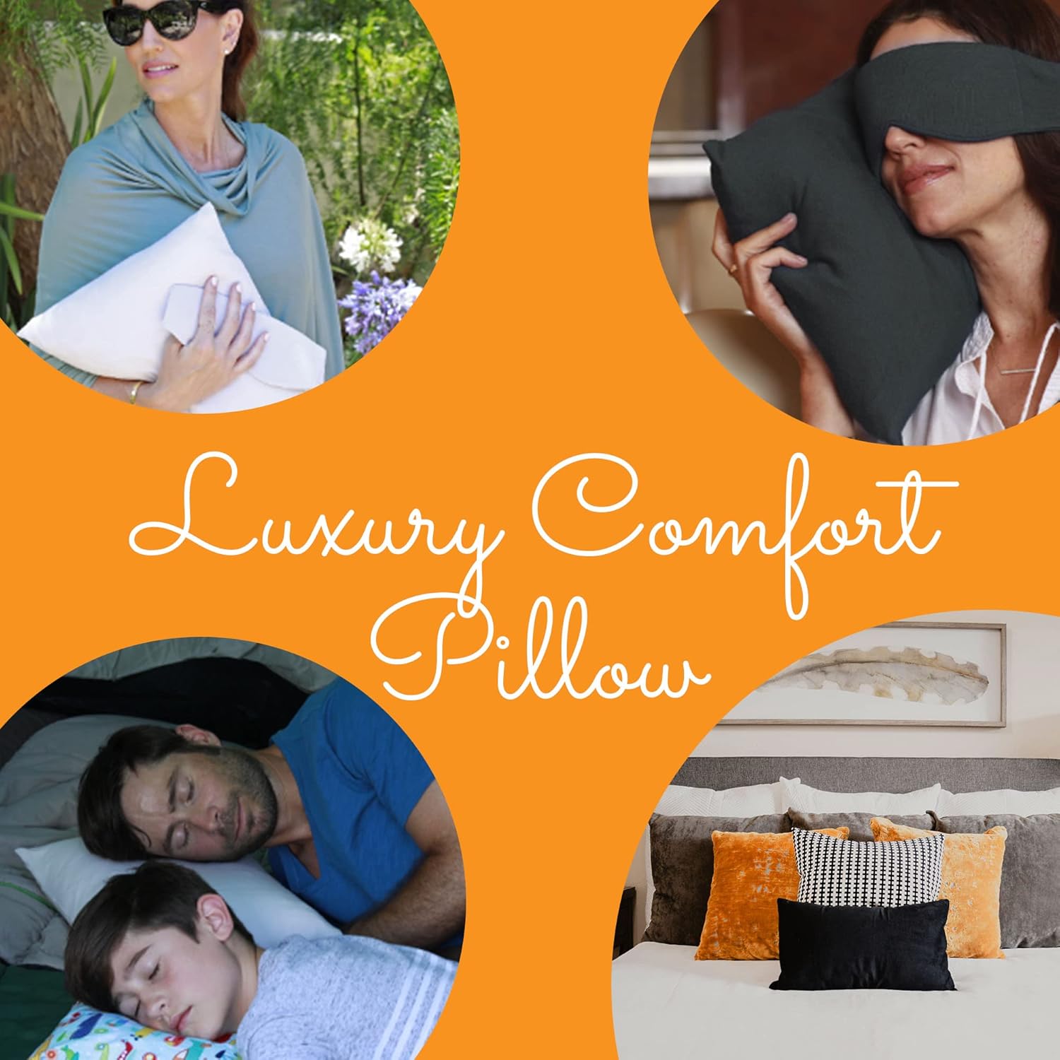 Happyluxe Odyssey Travel Pillow for Long Flights - Soft, Small, Alternative to Down and Memory Foam. 17 x 13in - Made in The USA, Jet Black Airplane Pillow for Adults Sleeping, Camping or Nap - Image 3