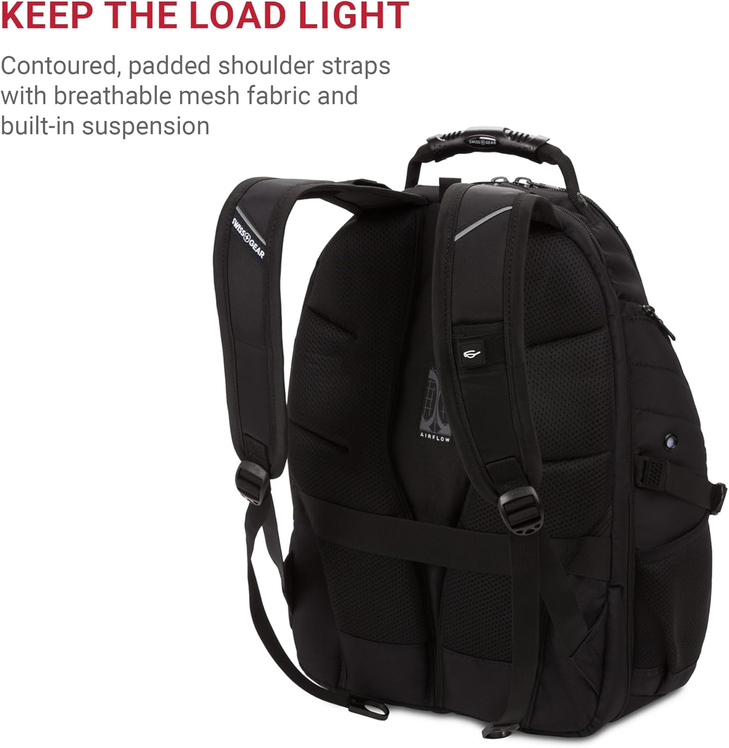 SwissGear 1900 Scansmart TSA 17 Laptop Backpack, Black/Black, 19-Inch - Image 6