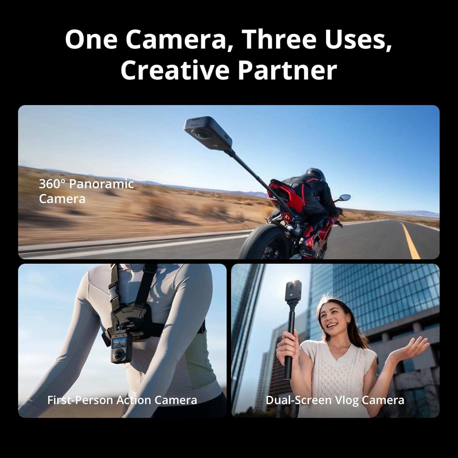 DJI Osmo 360 Camera, Waterproof 360° Action Camera with 1-Inch 360° Imaging, Native 8K 360° Video, 105GB Built-in Storage, 120MP 360° Photo, 100-Min 8K Recording, Action Camera for Sports - Image 8
