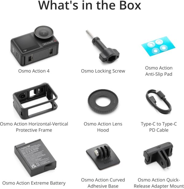 DJI Osmo Action 4 Standard Combo, 4K/120fps Waterproof Action Camera with a 1/1.3-Inch Sensor, Stunning Low-Light Imaging,10-bit & D-Log M Color Performance, Long-Lasting 160 Mins, Outdoor Camera - Image 6