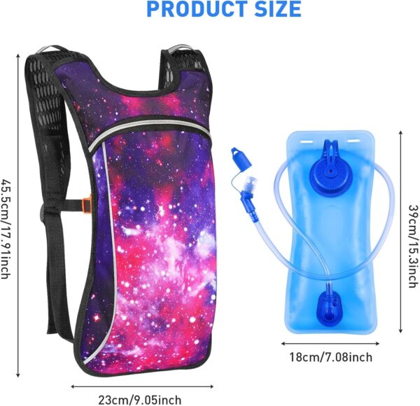 Rave Hydration Pack, Hydration Backpack with 2L Hydration Bladder, Festival Essential Water Backpack for Hiking, Running, Cycling, and Music Festivals - Image 3