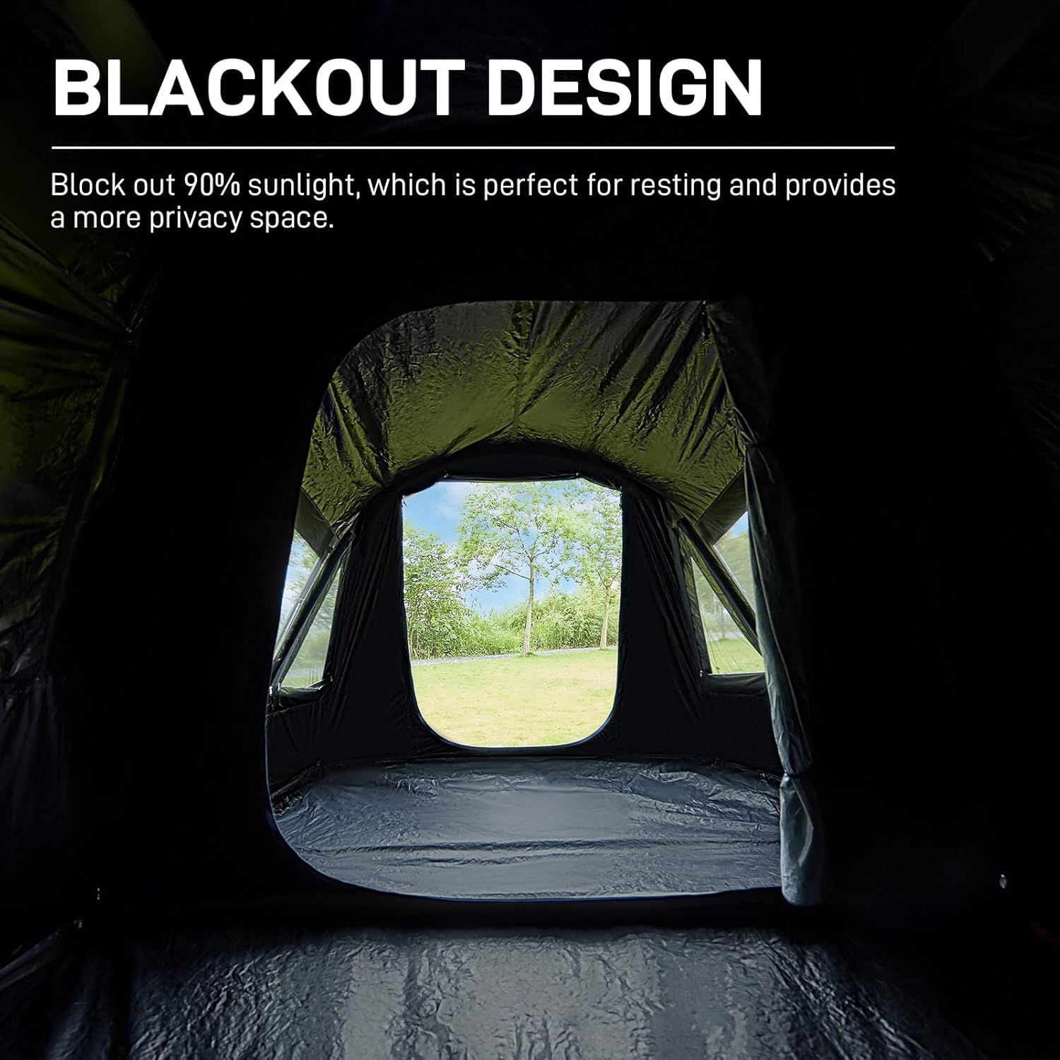 EVER ADVANCED 10 Person Camping Blackout Design Tent, Multi Room Tent for Family, Large Tents with Rainfly and Carry Bag, 2 Doors, Water-Resistant, 14ft x 10ft x 84in - Image 4