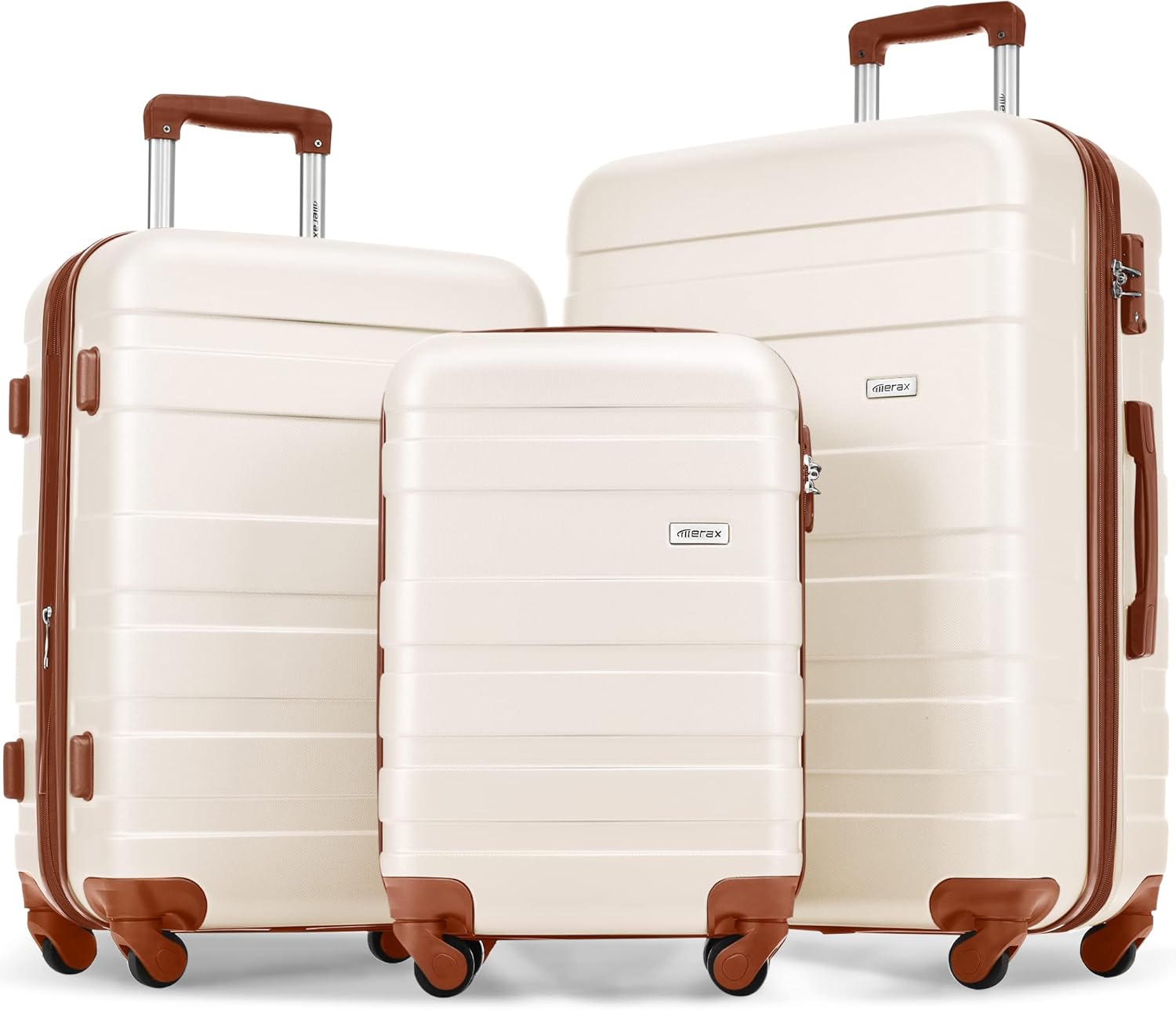Merax Luggage 3 Pcs ABS Hardside Luggage Sets TSA Lock Spinner Wheel Suitcases - Image 2