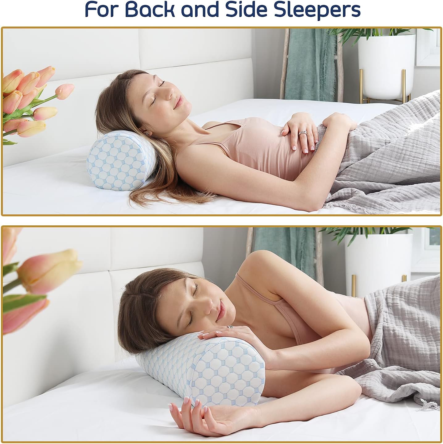 Nestl Neck Roll Pillow for Pain Relief - Premium Memory Foam – Bolster Pillow for Sleeping with a Breathable Cooling Cover - Comfy Cylinder Neck Roll Pillow - Image 5