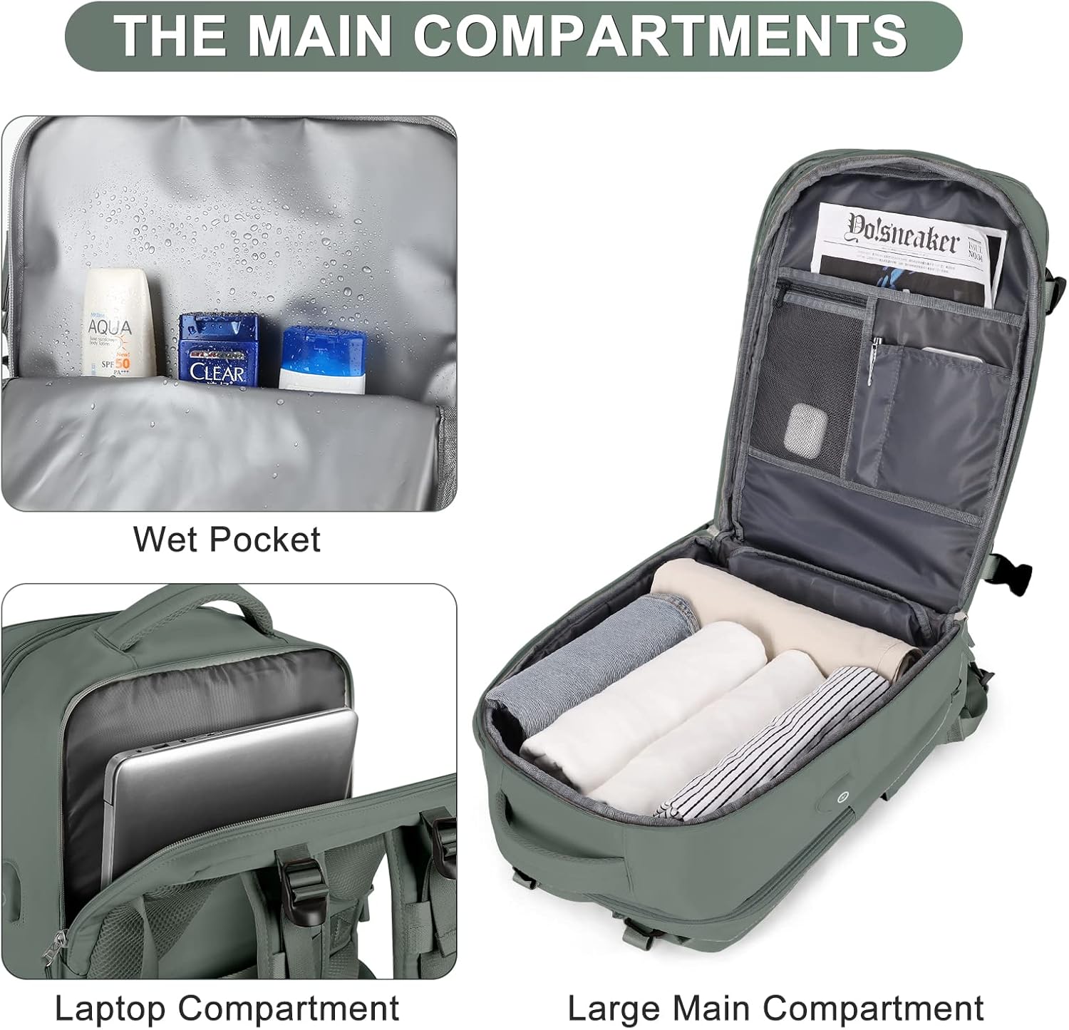 Travel Backpack For Women Men Airline Approved Carry On Backpack Flight Approved Waterproof Sports Luggage Backpack Casual Daypack Small Hiking Backpacks - Image 7