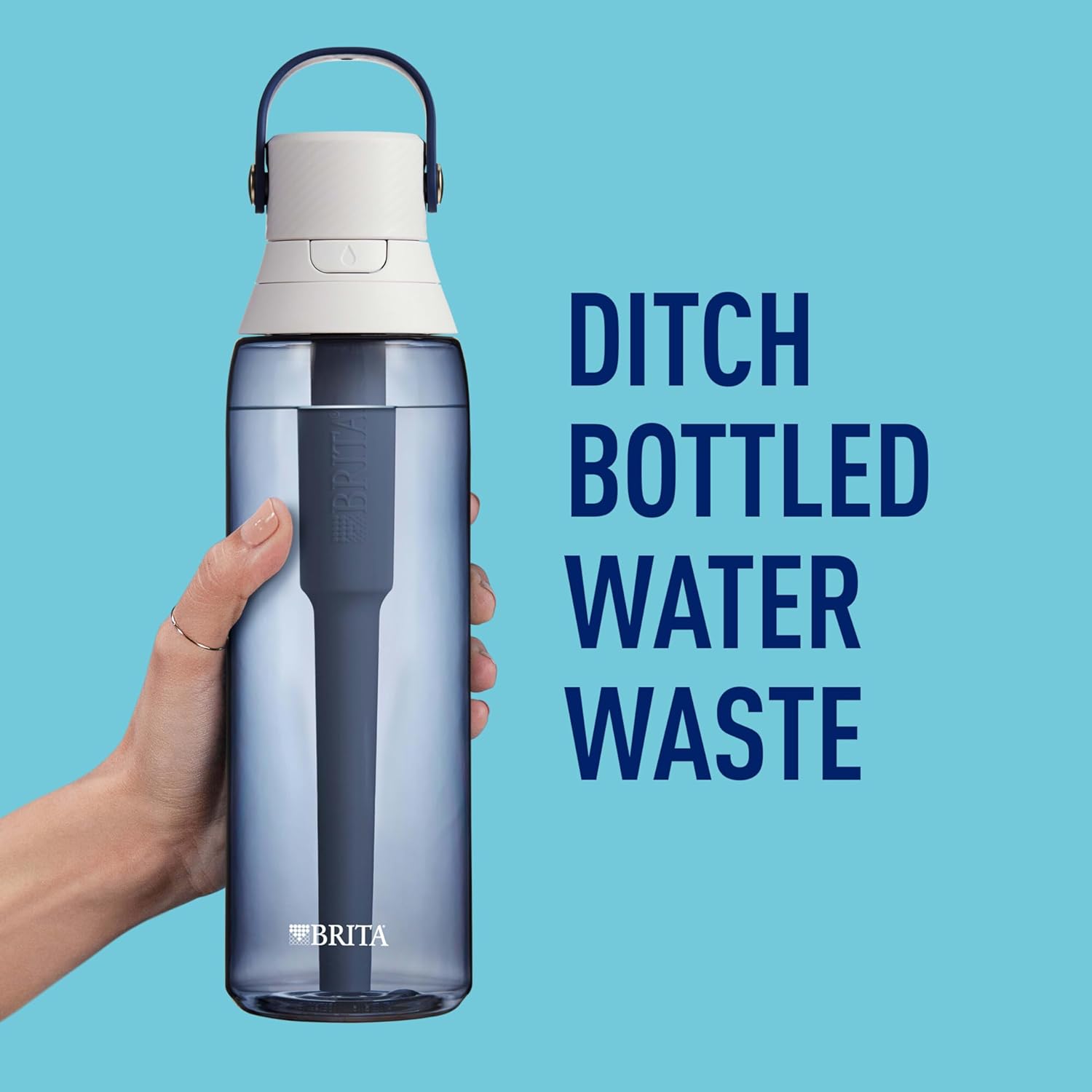 Brita Hard-Sided Plastic Premium Filtering Water Bottle, BPA-Free, Reusable, Replaces 300 Plastic Water Bottles, Filter Lasts 2 Months or 40 Gallons, Includes 1 Filter, Night Sky - 26 oz. - Image 7