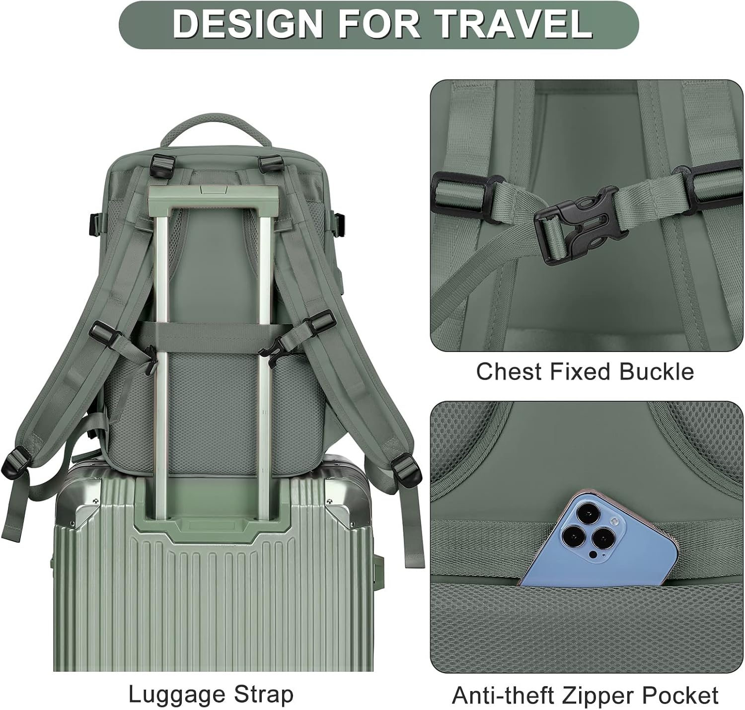 Travel Backpack For Women Men Airline Approved Carry On Backpack Flight Approved Waterproof Sports Luggage Backpack Casual Daypack Small Hiking Backpacks - Image 10