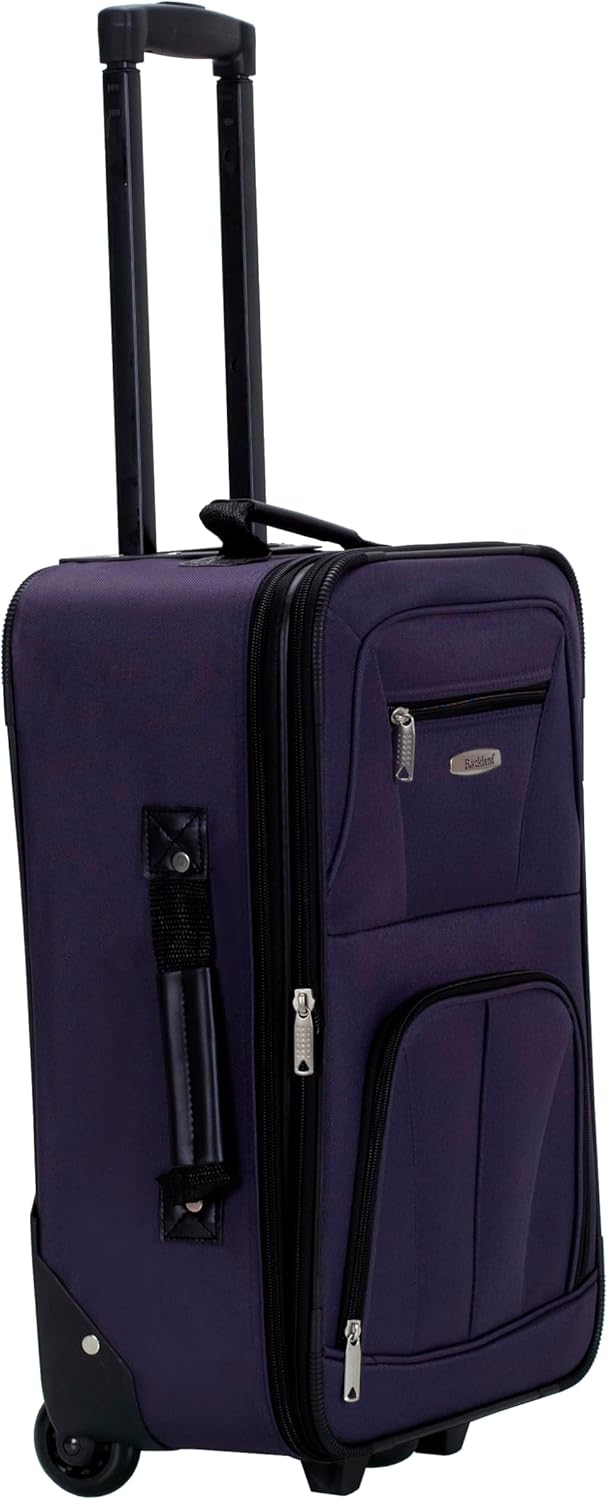 Rockland Fashion Expandable Softside Upright Luggage Set, Purple, 2-Piece (14/19) - Image 9