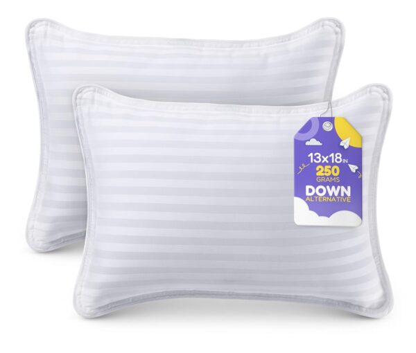 Utopia Bedding Toddler Pillow (White, 2 Pack), 13x18 Pillows for Sleeping, Soft and Breathable Cotton Blend Shell, Small Kids Pillow Perfect for Toddler Bed and Travel (Intended for Age 2 and up) - Image 2