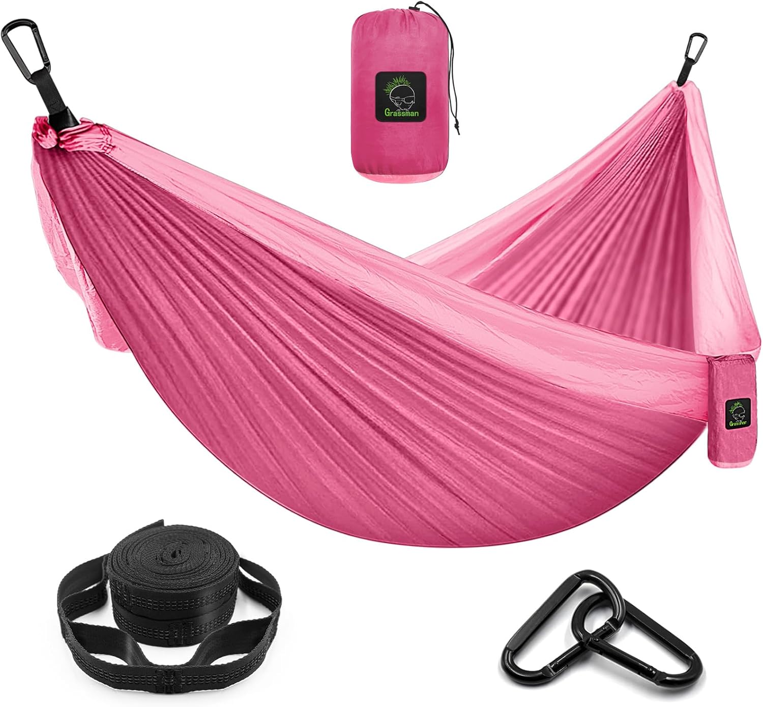 Grassman Camping Hammock Double & Single Portable Hammock with Tree Straps, Lightweight Nylon Parachute Hammocks Camping Accessories Gear for Indoor Outdoor Backpacking, Travel, Hiking, Beach - Image 2