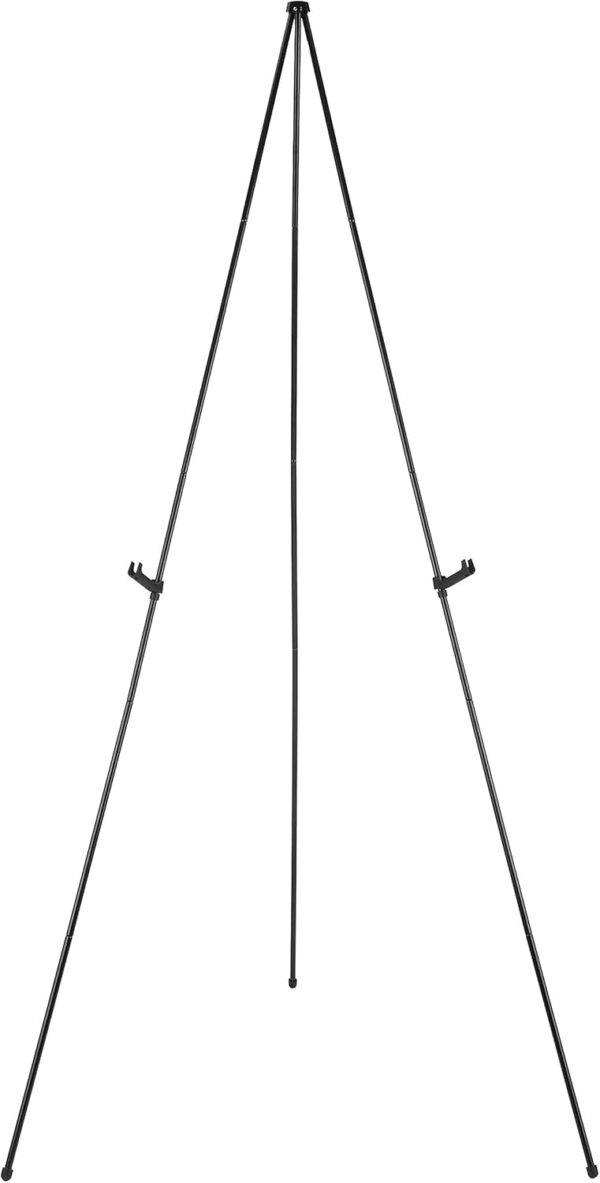 Amazon Basics Easel Display Stand, Instant Floor Poster, Lightweight, Collapsible and Portable with Tripod Base, Black Steel (supports 5 pounds) - Image 2