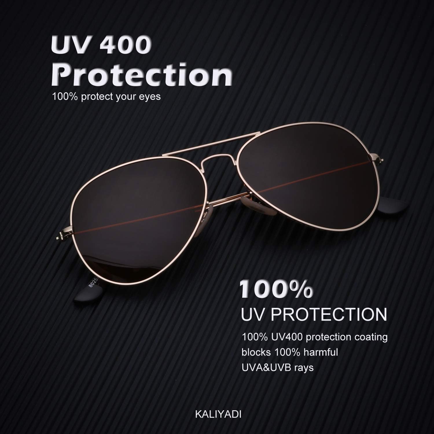 KALIYADI Classic Aviator Sunglasses for Men Women Driving Sun glasses Polarized Lens UV Blocking - Image 5