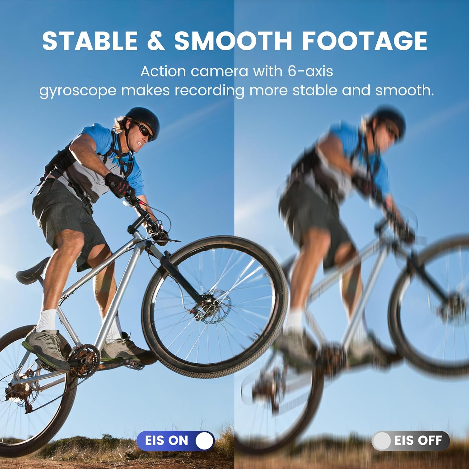 Action Camera 4K 60FPS 48MP, EIS Sports Camera with 128GB Card,131FT Underwater Waterproof Camera with Case, 2inch Touch Screen, 8X Zoom, Remote Control, Batteries & Mounting Kits - Image 4