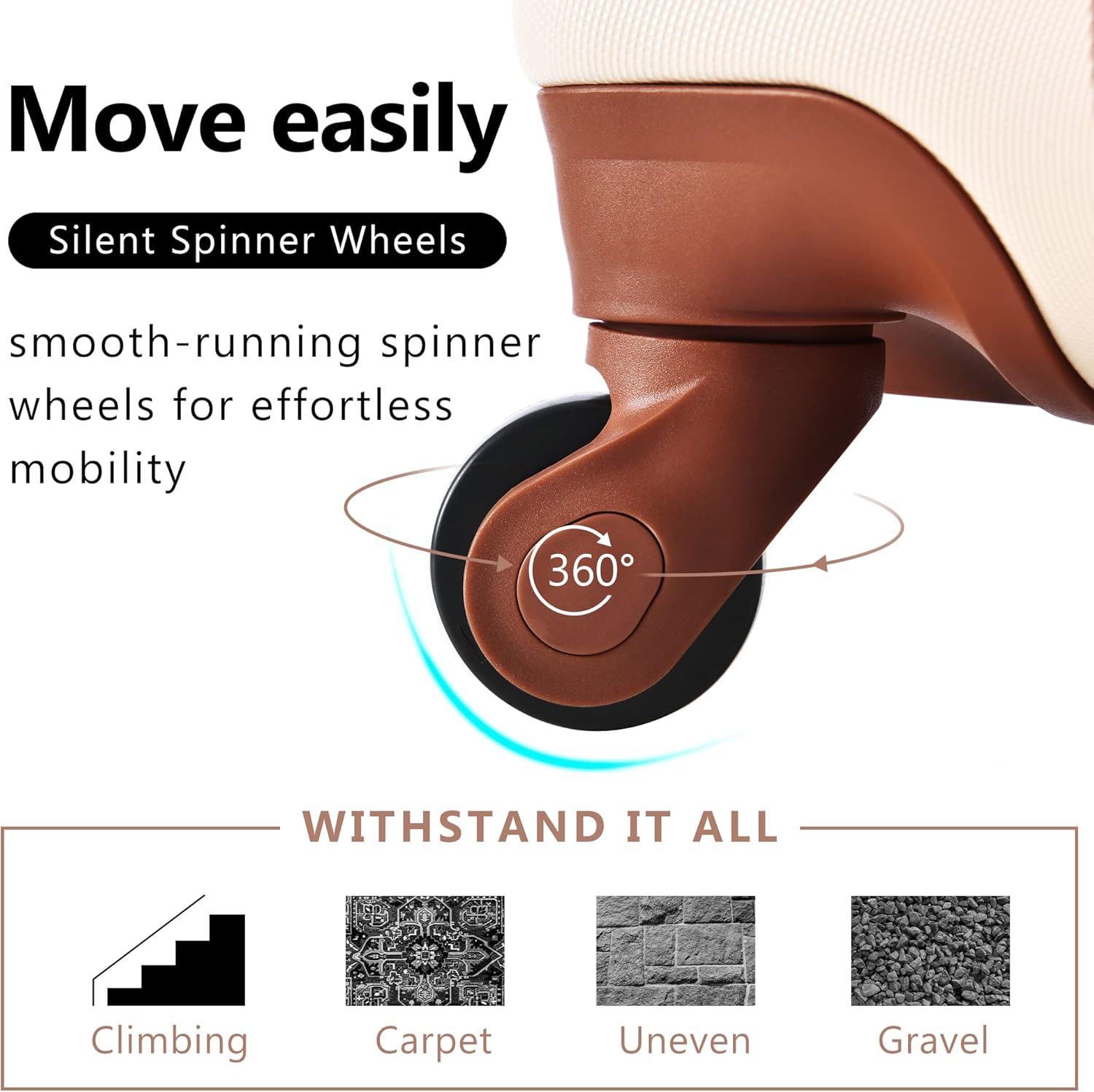 Merax Luggage 3 Pcs ABS Hardside Luggage Sets TSA Lock Spinner Wheel Suitcases - Image 5