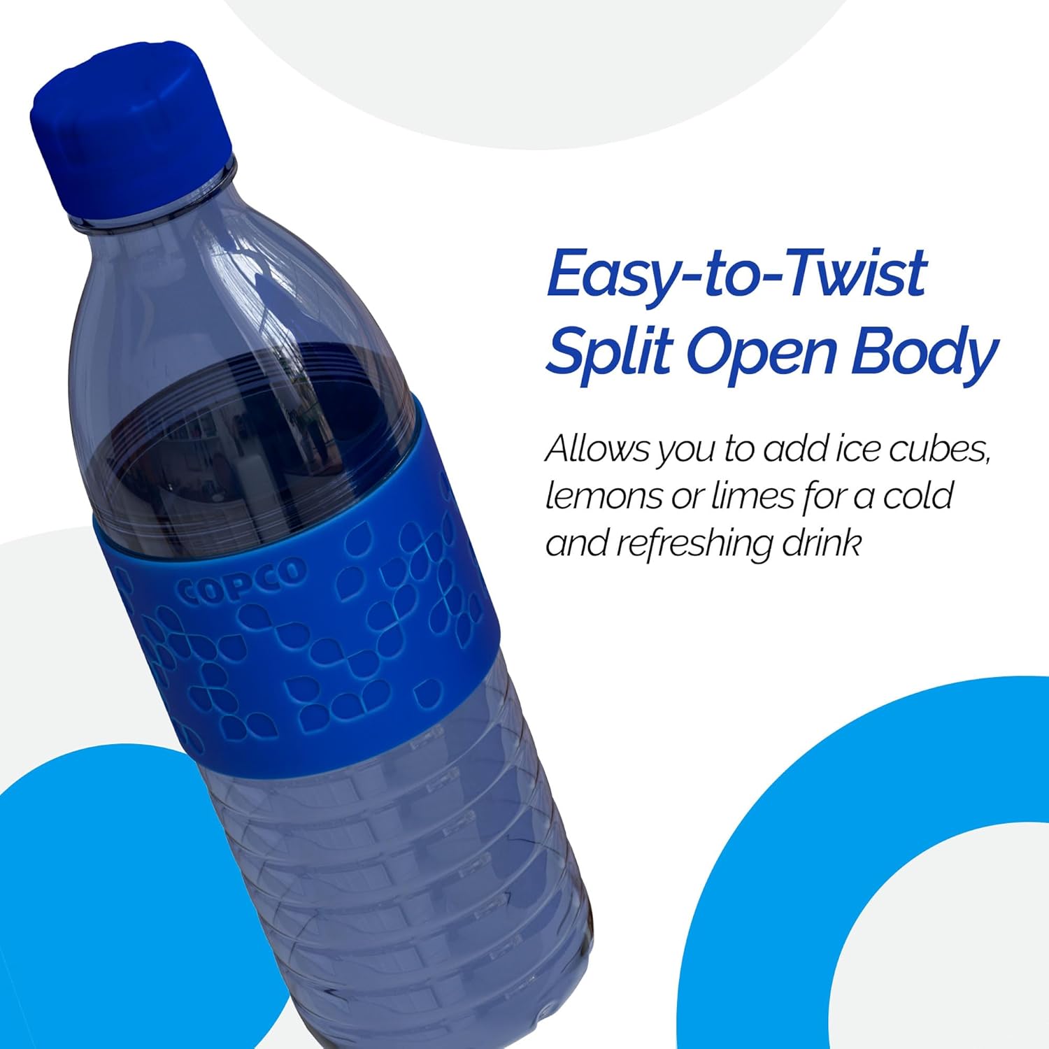 Copco Hydra 16.9oz Water Bottle, Set of 2 - Non-Slip Sleeve & BPA-Free Tritan Plastic - Dishwasher Safe, Reusable Plastic To Go Bottle - Leak-Proof, Spill-Proof, Portable Water Bottle (Navy & Blue) - Image 5