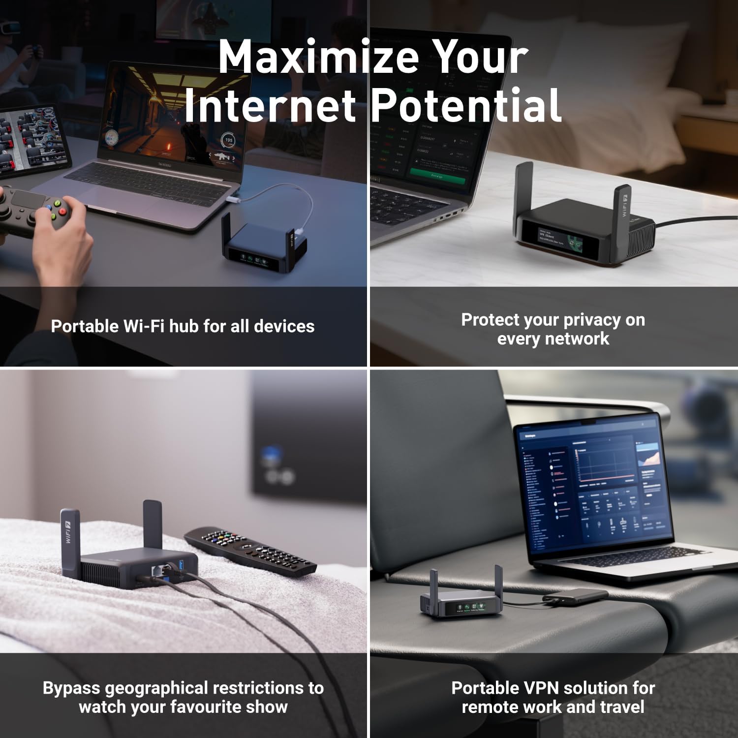GL.iNet GL-BE3600 (Slate 7) Portable Travel Router, Pocket Dual-Band Wi-Fi 7, 2.5G Router, Portable VPN Routers WiFi for Travel, Public Computer Routers, Business Trip, Moblie/RV/Cruise/Plane - Image 6
