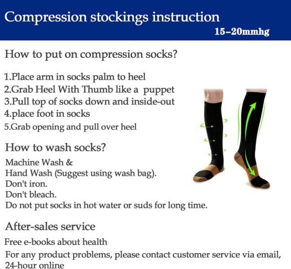 Graduated Copper Compression Socks for Men & Women Circulation 8 Pairs 15-20mmHg - Best for Running Athletic Cycling - Image 5