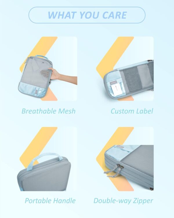 BAGSMART 6 Set /4 Set/2 Set Compression Packing Cubes for Travel, Lightweight Luggage Organizer Bags, Durable Space Saver Bags Travel Essentials - Image 7