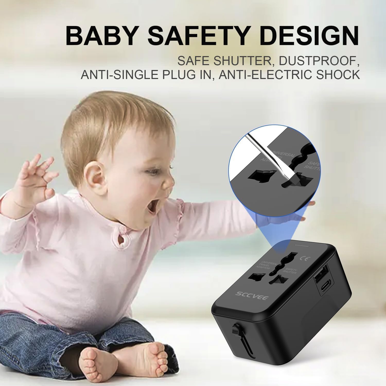 Universal Travel Adapter with USB C, International Power Plug Adapter All in One Worldwide Travel Adapter Power Converters Wall Charger AC Power Plug Adapter USB Type C Charger for USA EU UK AUS - Image 10