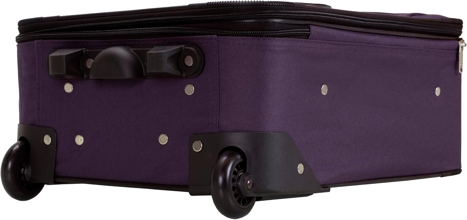 Rockland Fashion Expandable Softside Upright Luggage Set, Purple, 2-Piece (14/19) - Image 6