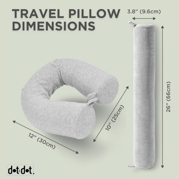 Dot&Dot Twist Memory Foam Travel Pillow for Airplanes - Travel Neck Pillow for Sleeping - Airplane Pillow for Neck Support, Chin, Lumbar and Leg - Adjustable, Bendable Neck Roll Pillow - Image 8