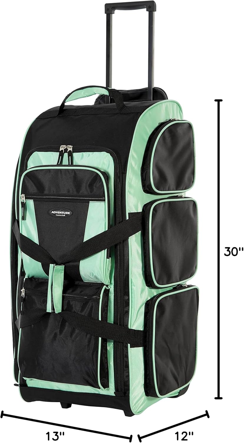 Travelers Club Xpedition 30 Inch Multi-Pocket Upright Rolling Duffel Bag - Image 12