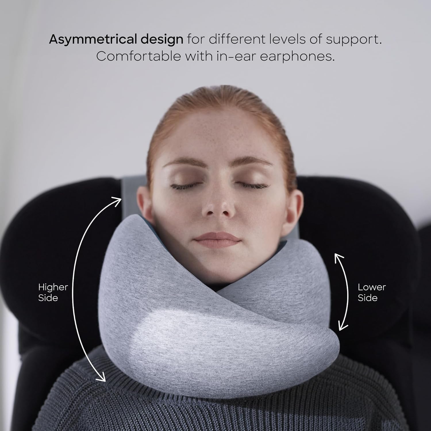 Ostrichpillow Go Neck Pillow, Travel Pillows for Airplanes, Premium Memory Foam Travel Pillow, 360º Ergonomic Design, Asymmetrical Sides, Travel Bag Included, Washable Modal Cover - Image 3