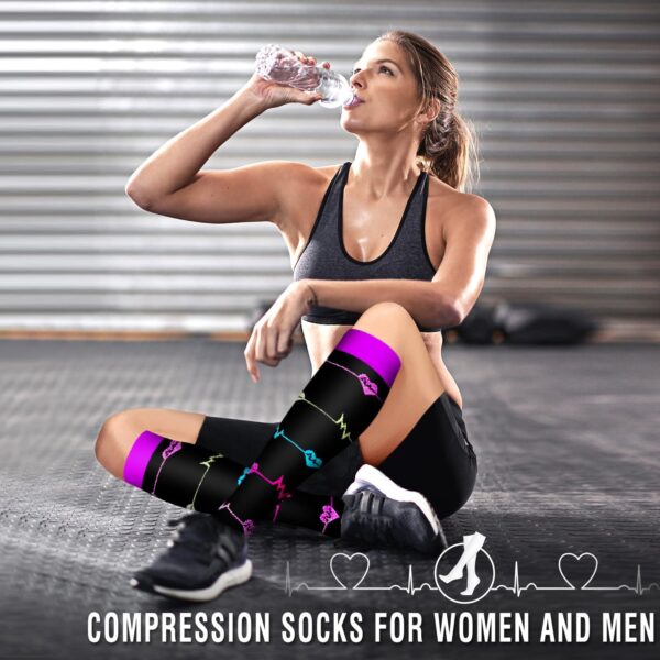 6 Pack Copper Compression Socks for Women and Men Circulation-Best Support for Medical, Running,Nursing,Athletic - Image 3