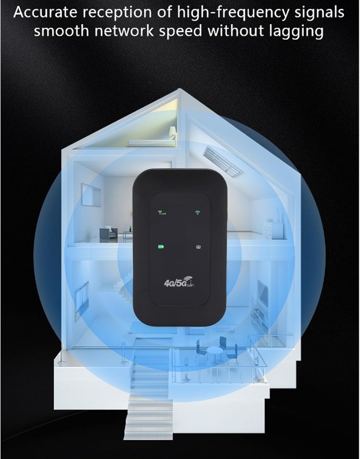 4G 5G Portable WiFi Hotspot Mobile Router with 3200mAh Battery & SIM Card Slot for Travel Home 300Mbps High Speed Supports 10 Devices - Image 7