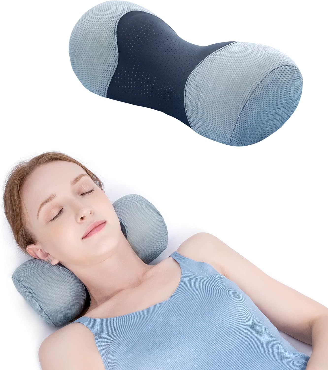 Bespilow Small Neck Roll Pillow,Say Goodbye to Neck Pain, Cervical Memory Foam Pillow for Tension Muscle Relief, Contour Support, Shoulder Pain Relaxer with Breathable Pillowcase, Odorless - Image 2