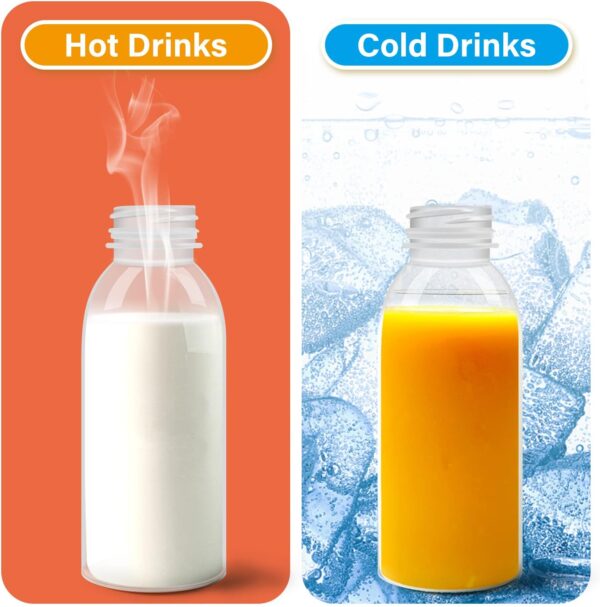 Dishwasher Safe 16oz Plastic Bottles with Caps Reusable BPA Free PP5 Juice Milk Water Smoothie Bottle Heat-Resistant Refillable - Image 3